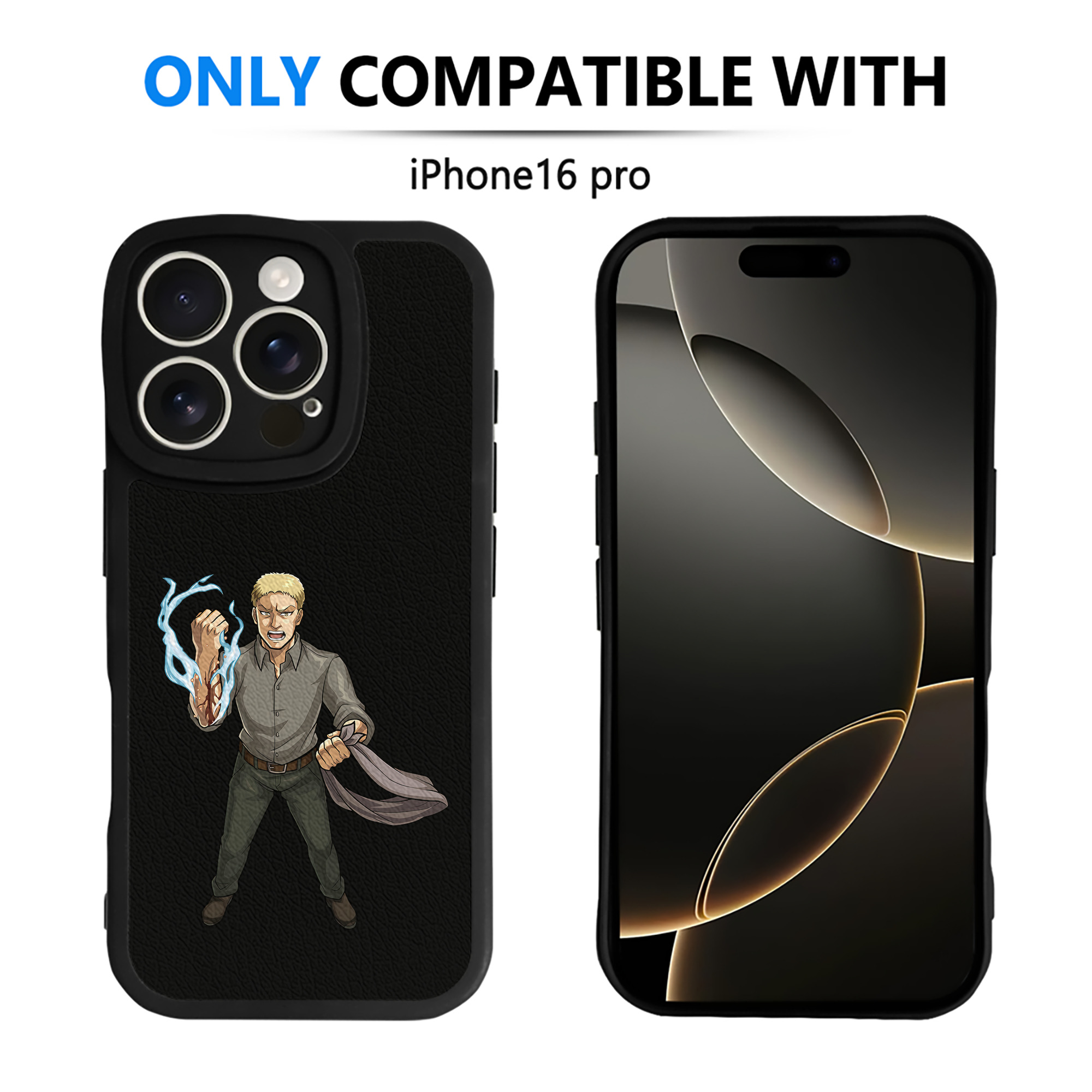 （画像用） 進撃の巨人 ライナー・ブラウン Attack on Titan Reiner Braun 【iPhone 16シリーズ対応】シリコンスマホケース（レザー調） 材質：シリコン